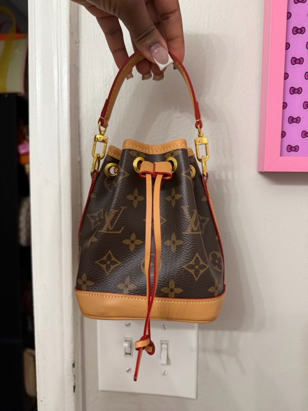 Louis Vuitton Monogram Canvas Mini Drawstring Crossbody in Brown and Tan